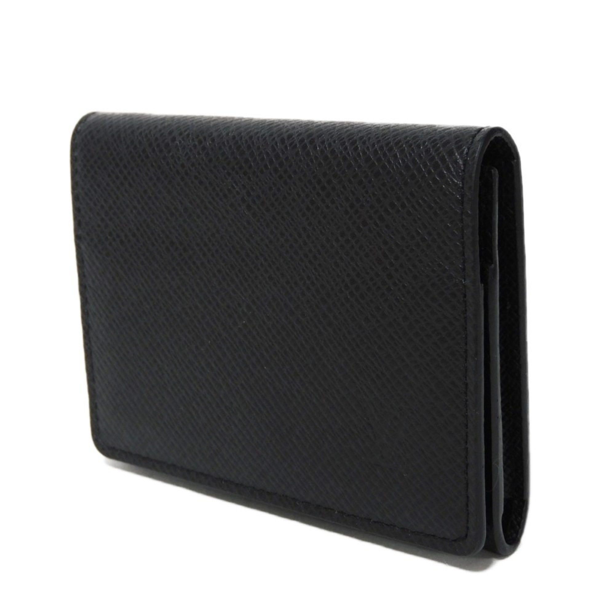Louis Vuitton LOUIS VUITTON Card Case Envelope Carte de Visite LV Embossed Black Snap Button Bi-Fold Taiga M64595 Men's Size ONE SIZE - 2 Thumbnail
