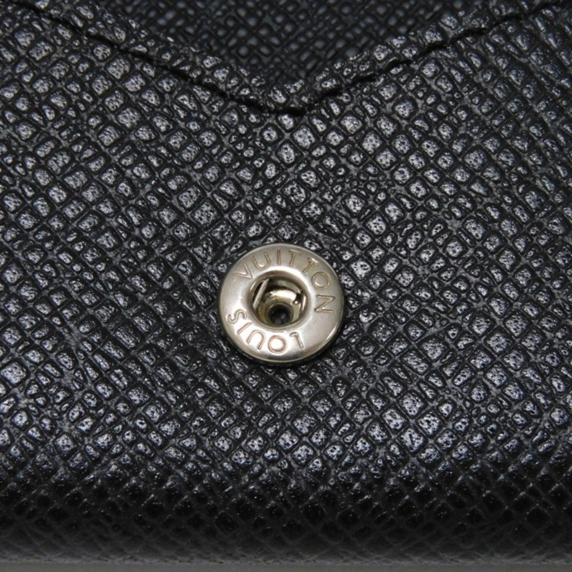 Louis Vuitton LOUIS VUITTON Card Case Envelope Carte de Visite LV Embossed Black Snap Button Bi-Fold Taiga M64595 Men's Size ONE SIZE - 9 Thumbnail