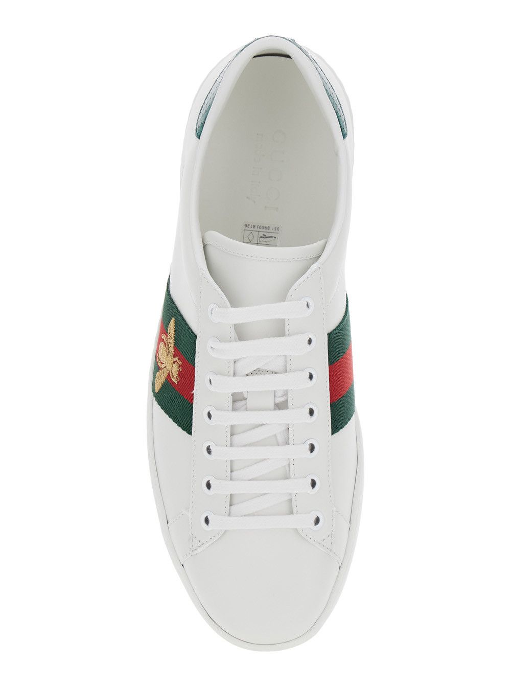Gucci 'Ace' White Sneakers with Bee Embroidery and Web Detail in Leather Man Size US 9 / EU 42 - 4 Thumbnail