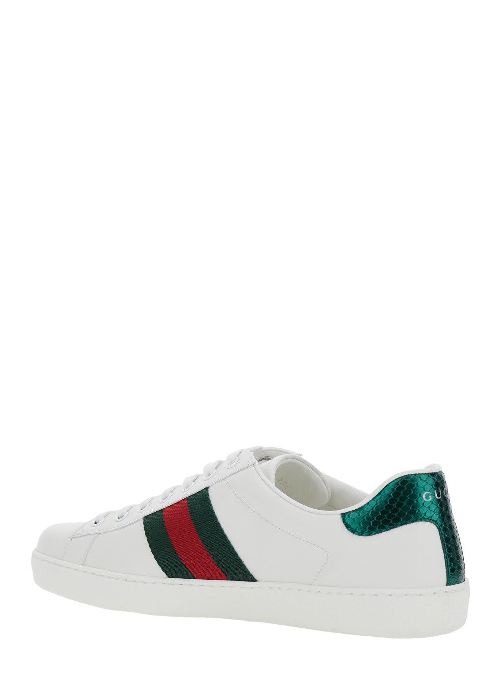 Gucci 'Ace' White Sneakers with Bee Embroidery and Web Detail in Leather Man Size US 9 / EU 42 - 3 Thumbnail