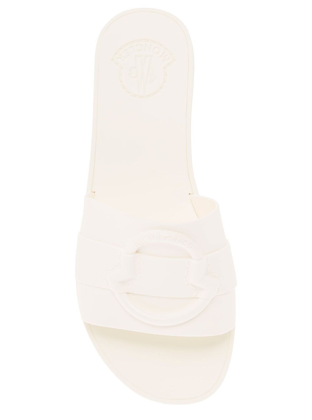 Moncler 'Mon' White Slide with Heel in Rubber Woman Size US 5 / IT 35 - 4 Thumbnail