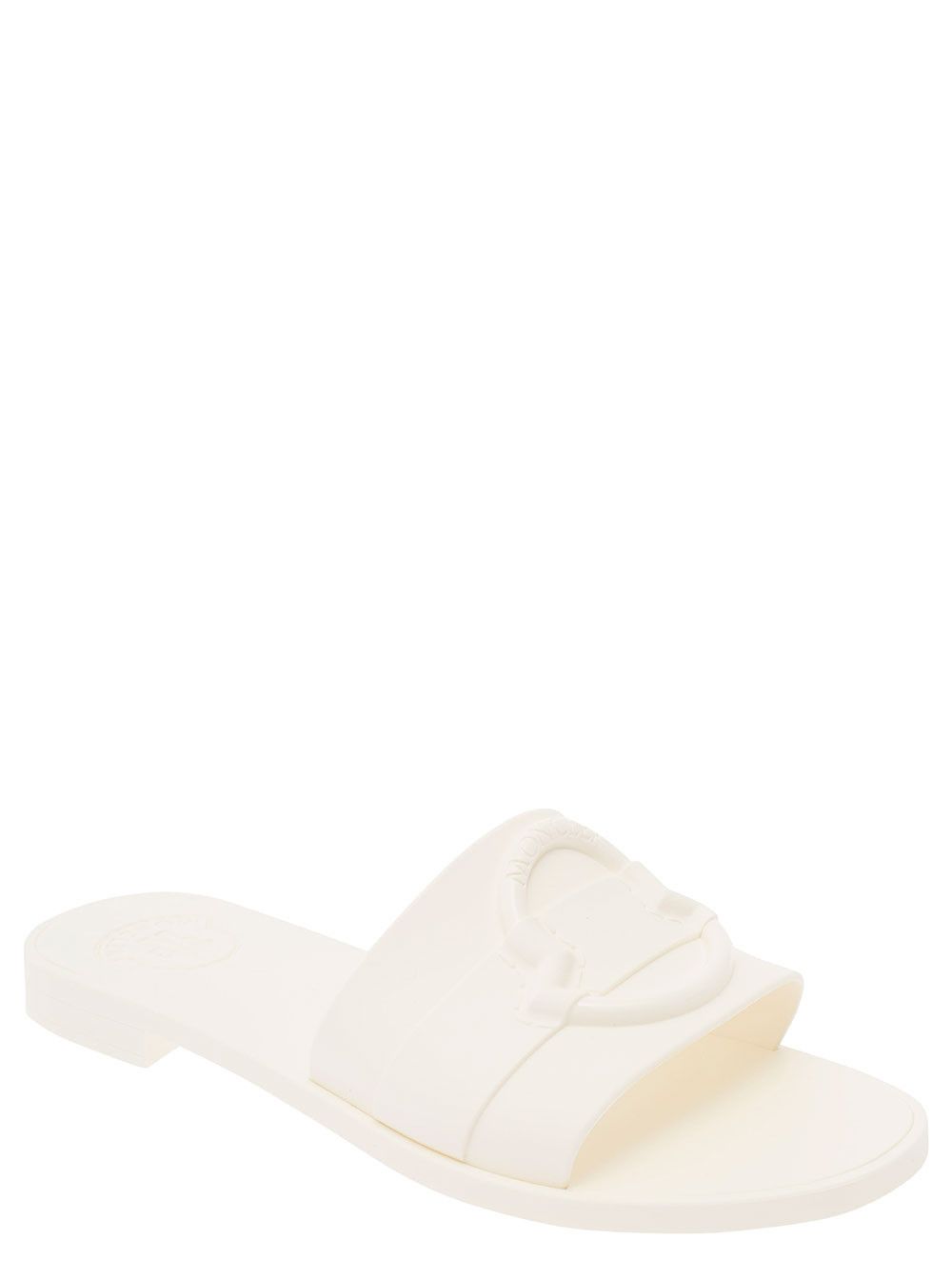 Moncler 'Mon' White Slide with Heel in Rubber Woman Size US 5 / IT 35 - 2 Thumbnail