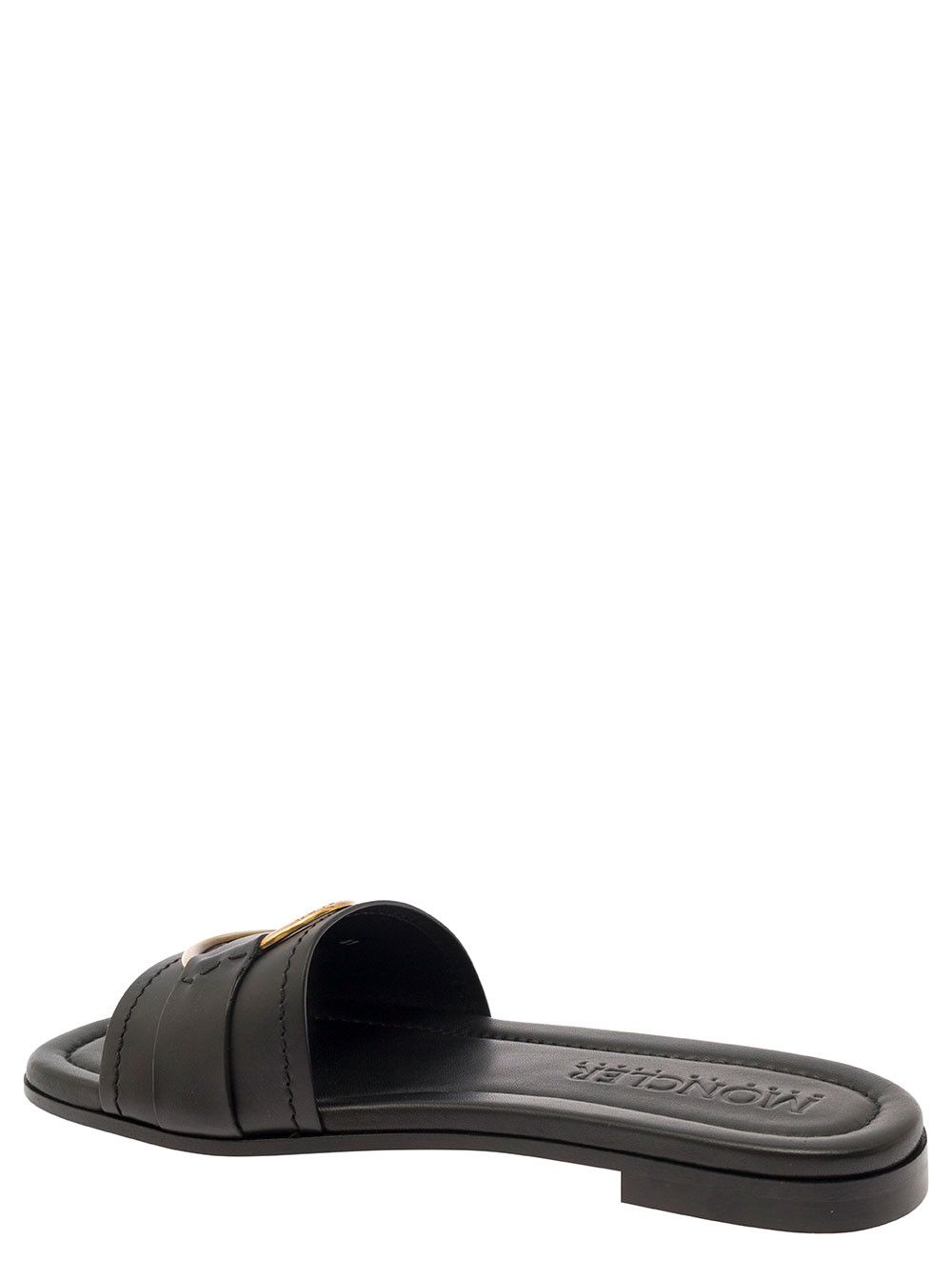 Moncler 'Bell' Black Slide with Heel in Leather Woman Size US 8 / IT 38 - 3 Thumbnail