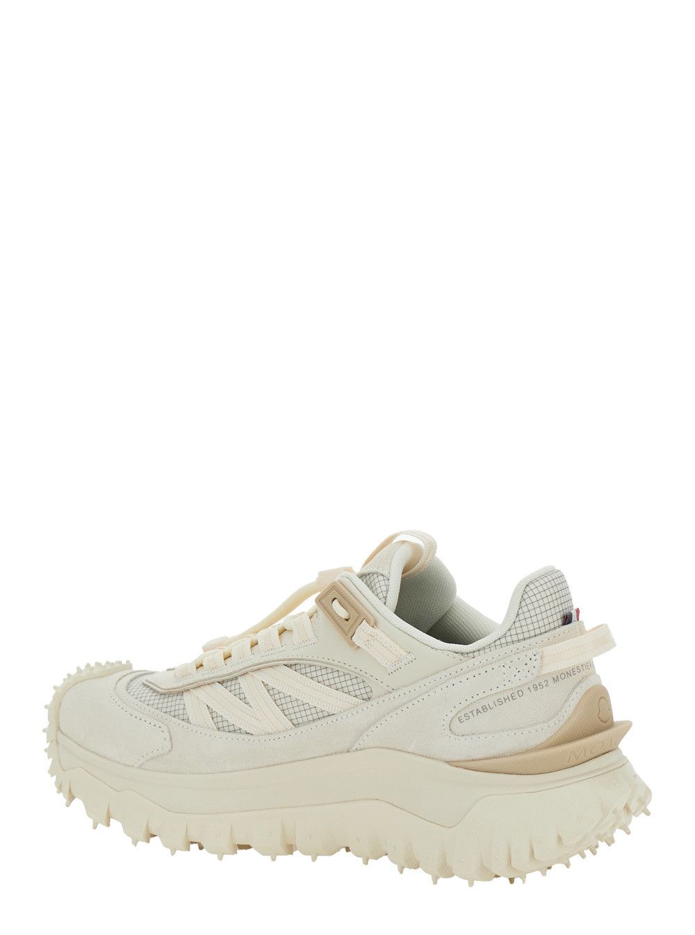 Moncler 'Trailgrip' White Sneakers with Logo Lettering on the Side and Logo Patch on the Tongue in Leather Woman Size US 5 / IT 35 - 3 Thumbnail