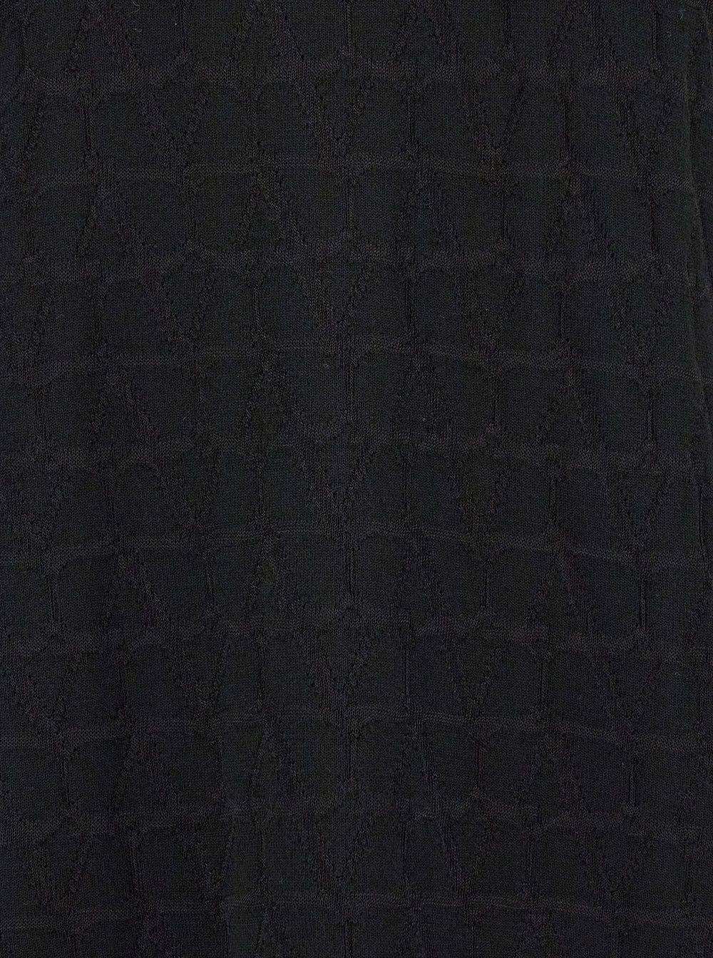 Valentino Black Crewneck Sweater with Tonal VLogo Print in Wool Blend Man Size US L / EU 52-54 / 3 - 3 Thumbnail