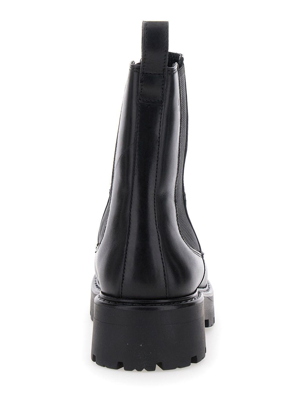 Black ‘Cosmo’ Ankle Boots with Elasticated Inserts in Leather Woman Footwear