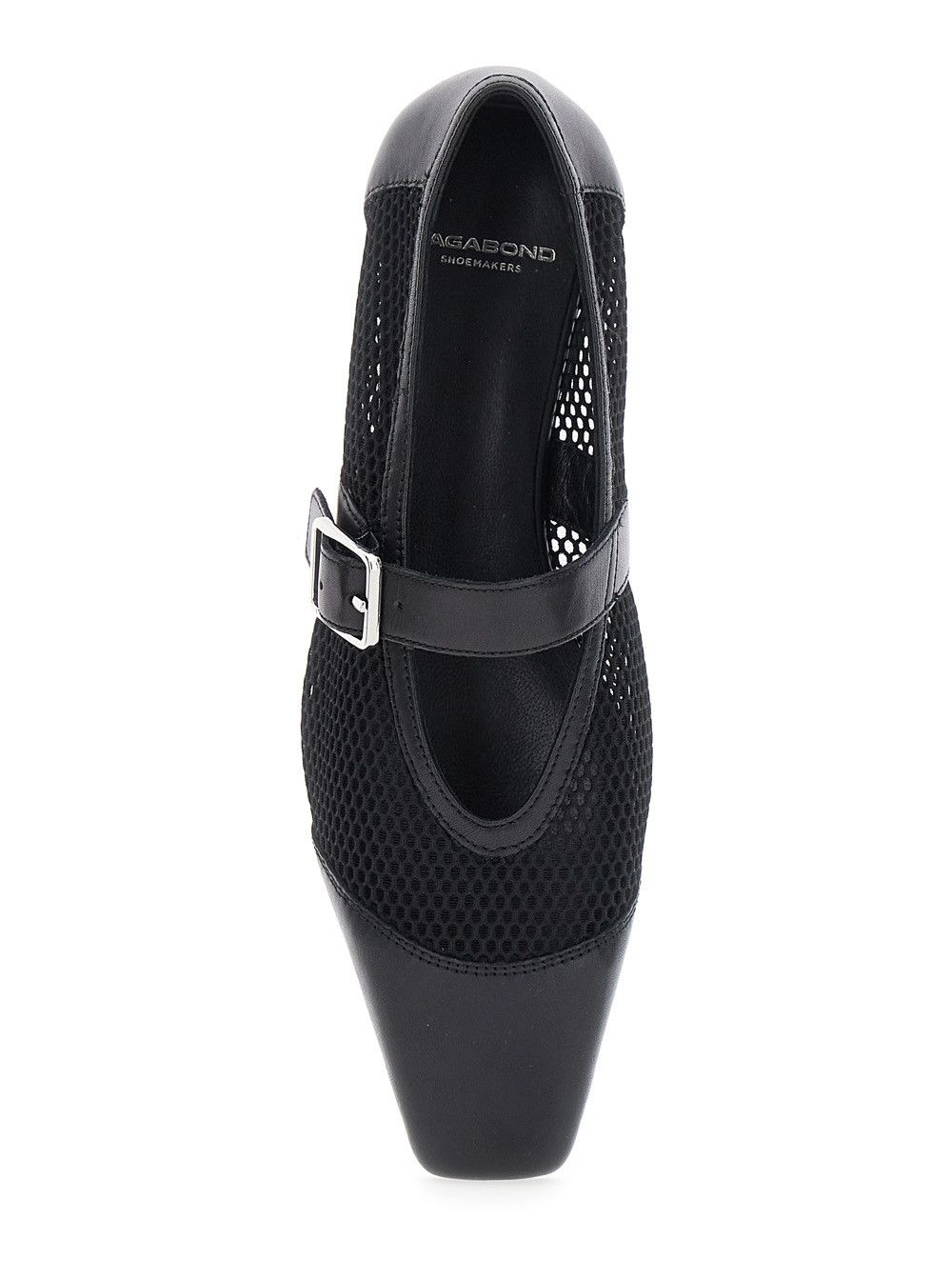 Vagabond 'Wioletta' Black Ballerinas with Adjustable Strap and Perforated Design in Leather Woman Size US 7 / IT 37 - 4 Thumbnail