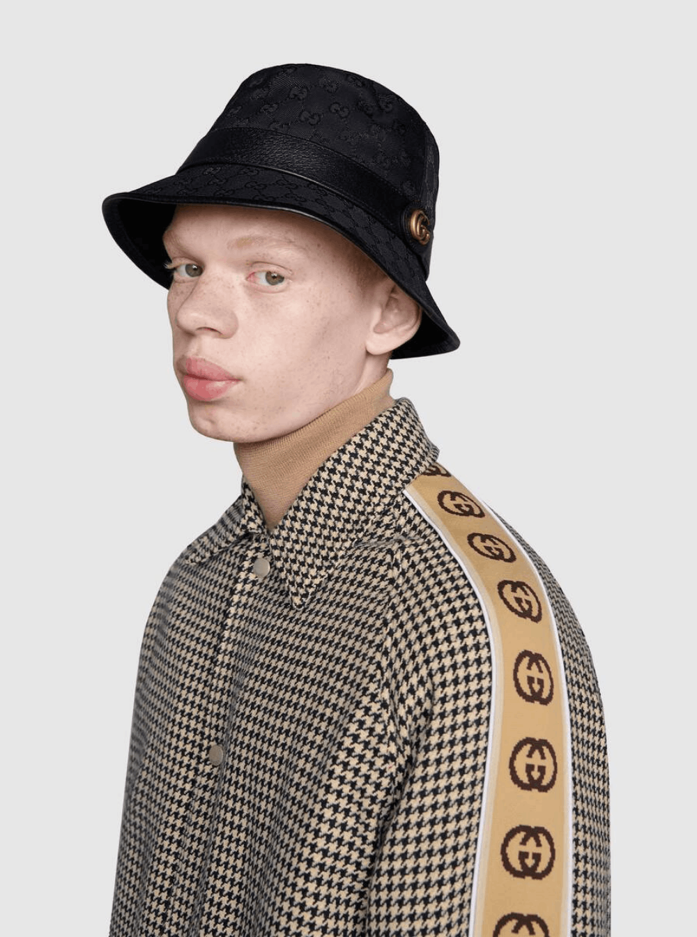 Gucci Gucci Man's GG Fabric Black Cloche Hat Size ONE SIZE - 4 Thumbnail