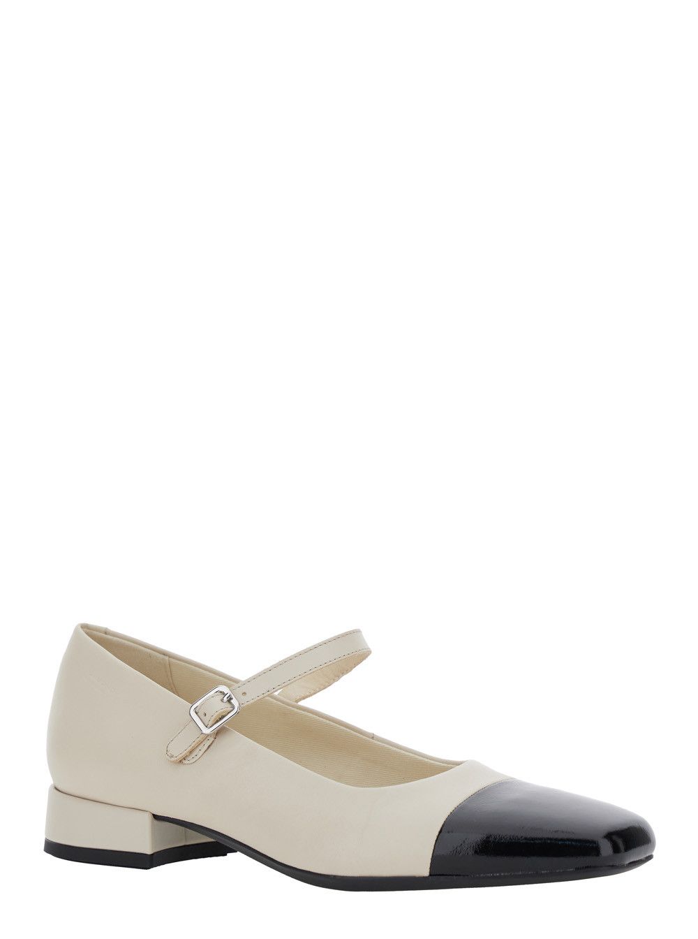 Vagabond 'Debby' White and Black Slingback Pump with Adjustable Strap in Leather Woman Size US 8 / IT 38 - 2 Thumbnail