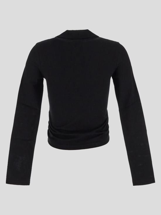 Courreges COURREGES Women Polo Shirts 225JP0048JS0193 9999 Black Size L / US 10 / IT 46 - 2 Thumbnail