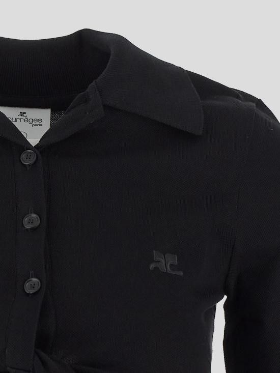 Courreges COURREGES Women Polo Shirts 225JP0048JS0193 9999 Black Size L / US 10 / IT 46 - 3 Thumbnail