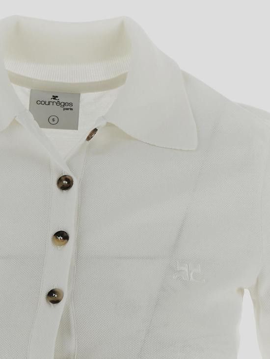 Courreges COURREGES Women Polo Shirts 225JP0048JS0193 0001 White Size M / US 6-8 / IT 42-44 - 3 Thumbnail
