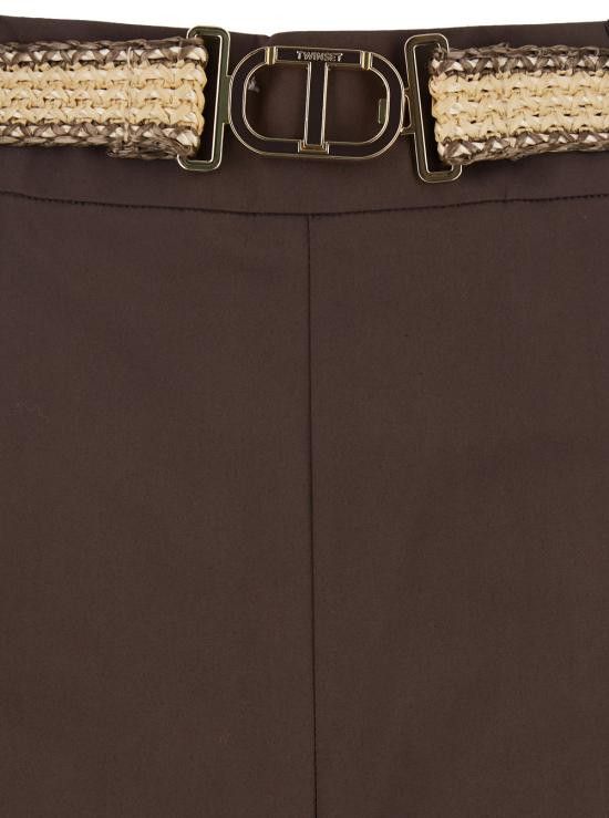 TWINSET TWINSET Women Straight Pants 251TT210500203 Brown Size 30" / US 8 / IT 44 - 3 Thumbnail