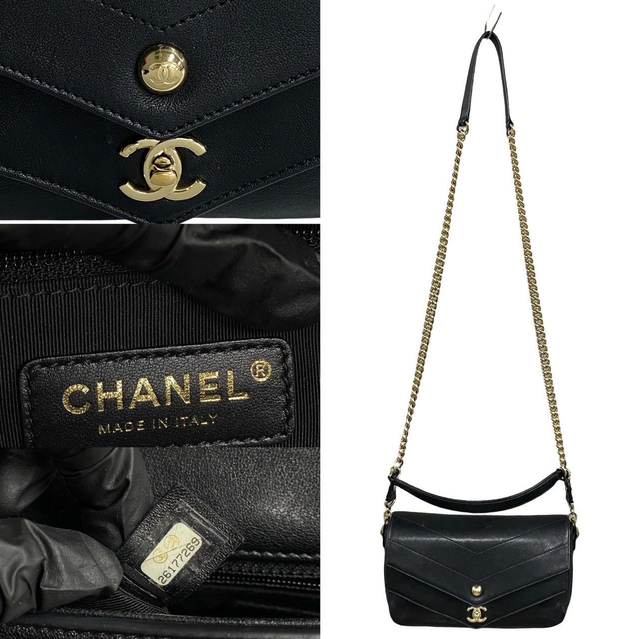 Chanel Chanel Shoulder Bag Black Leather Size ONE SIZE - 3 Thumbnail