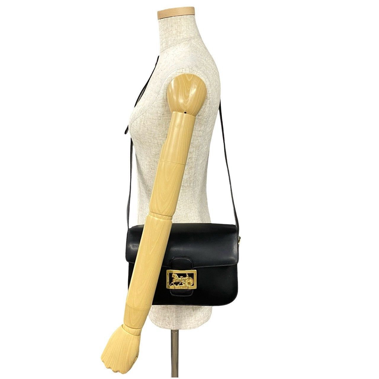 Celine Celine Shoulder Bag Black Leather Size ONE SIZE - 2 Thumbnail