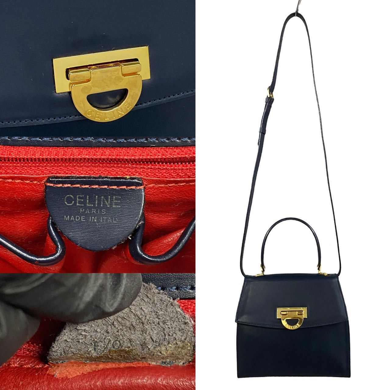 Celine Celine Shoulder Bag Blue Leather Size ONE SIZE - 3 Thumbnail