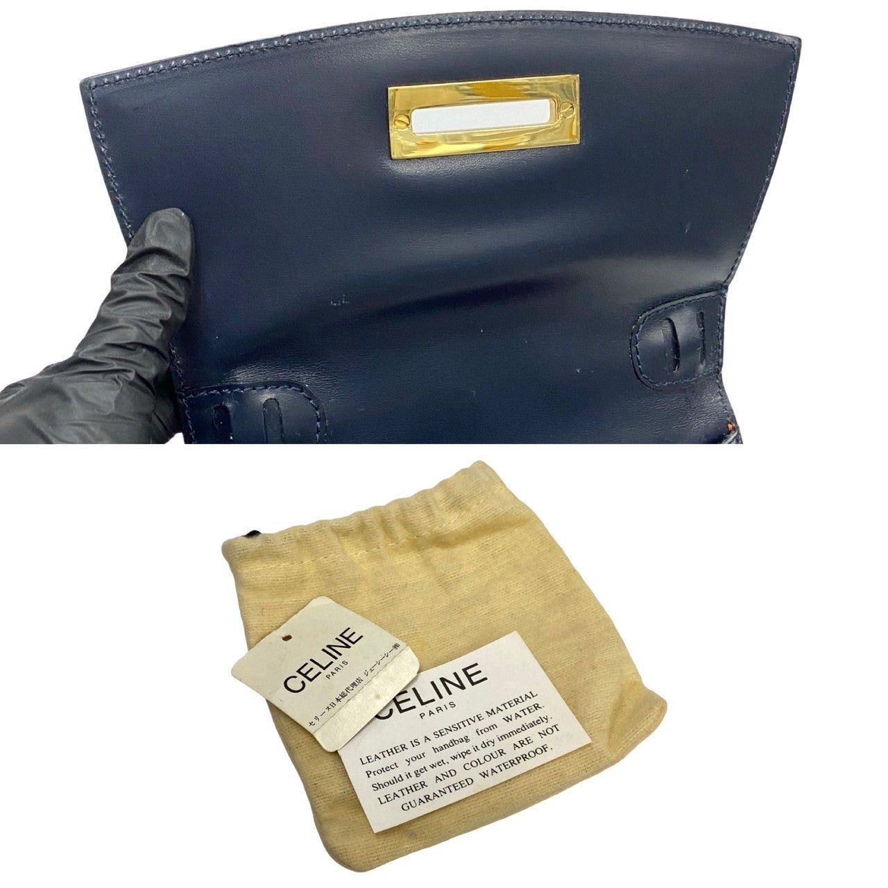 Celine Celine Shoulder Bag Blue Leather Size ONE SIZE - 8 Thumbnail