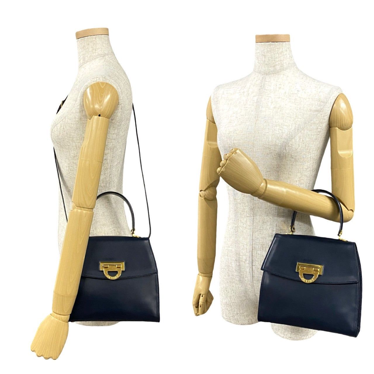 Celine Celine Shoulder Bag Blue Leather Size ONE SIZE - 2 Thumbnail