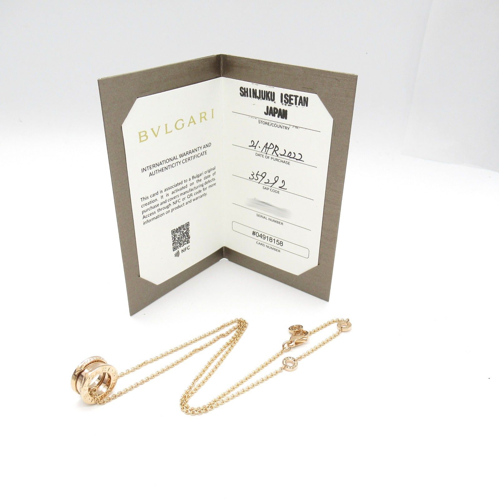 Bvlgari Bvlgari B Zero One Necklace Diamond K18Pg (Pink Gold) Clear Gold Size ONE SIZE - 7 Thumbnail