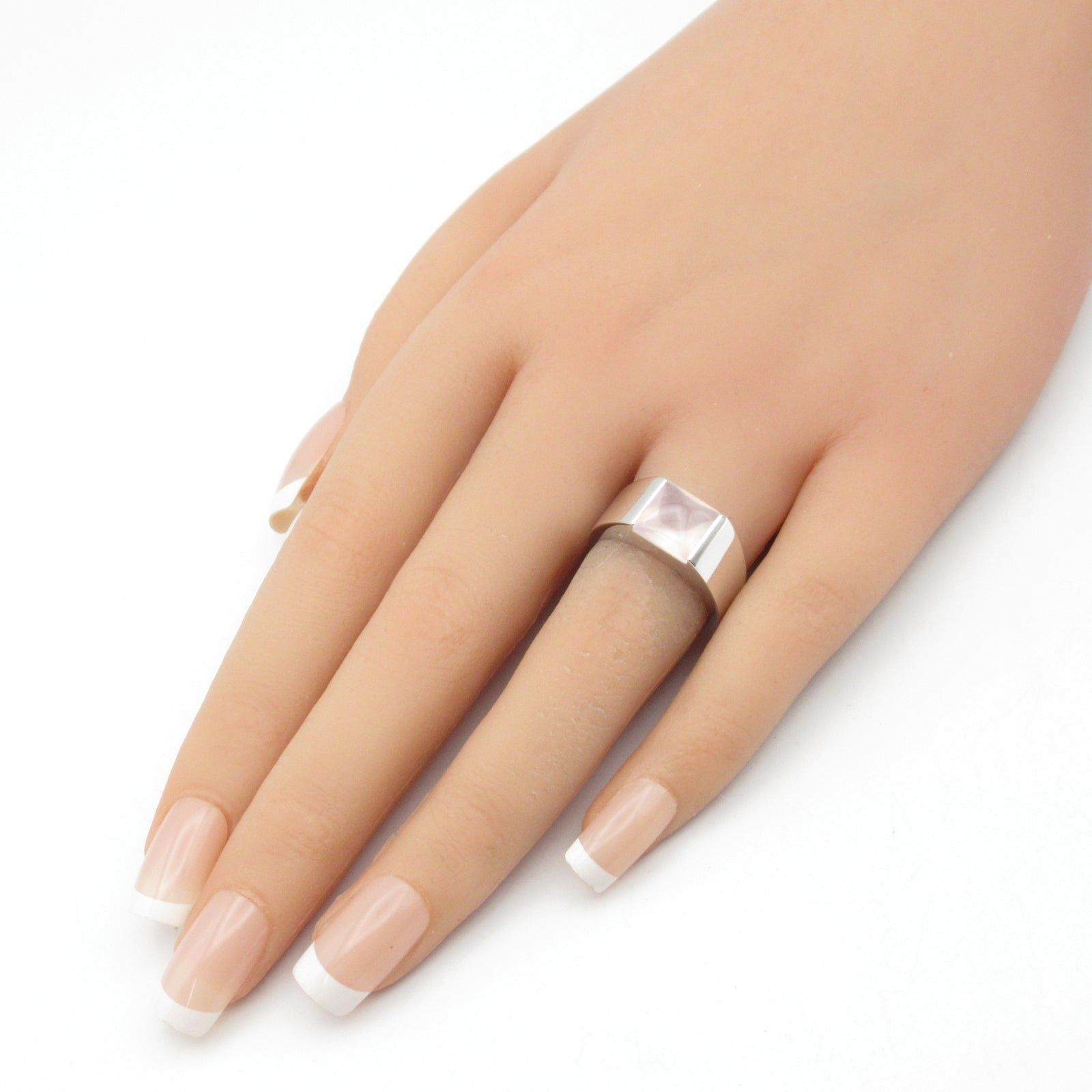 Cartier Cartier Tank Rose Quartz Ring K18Wg (White Gold) Pink Size ONE SIZE - 8 Thumbnail