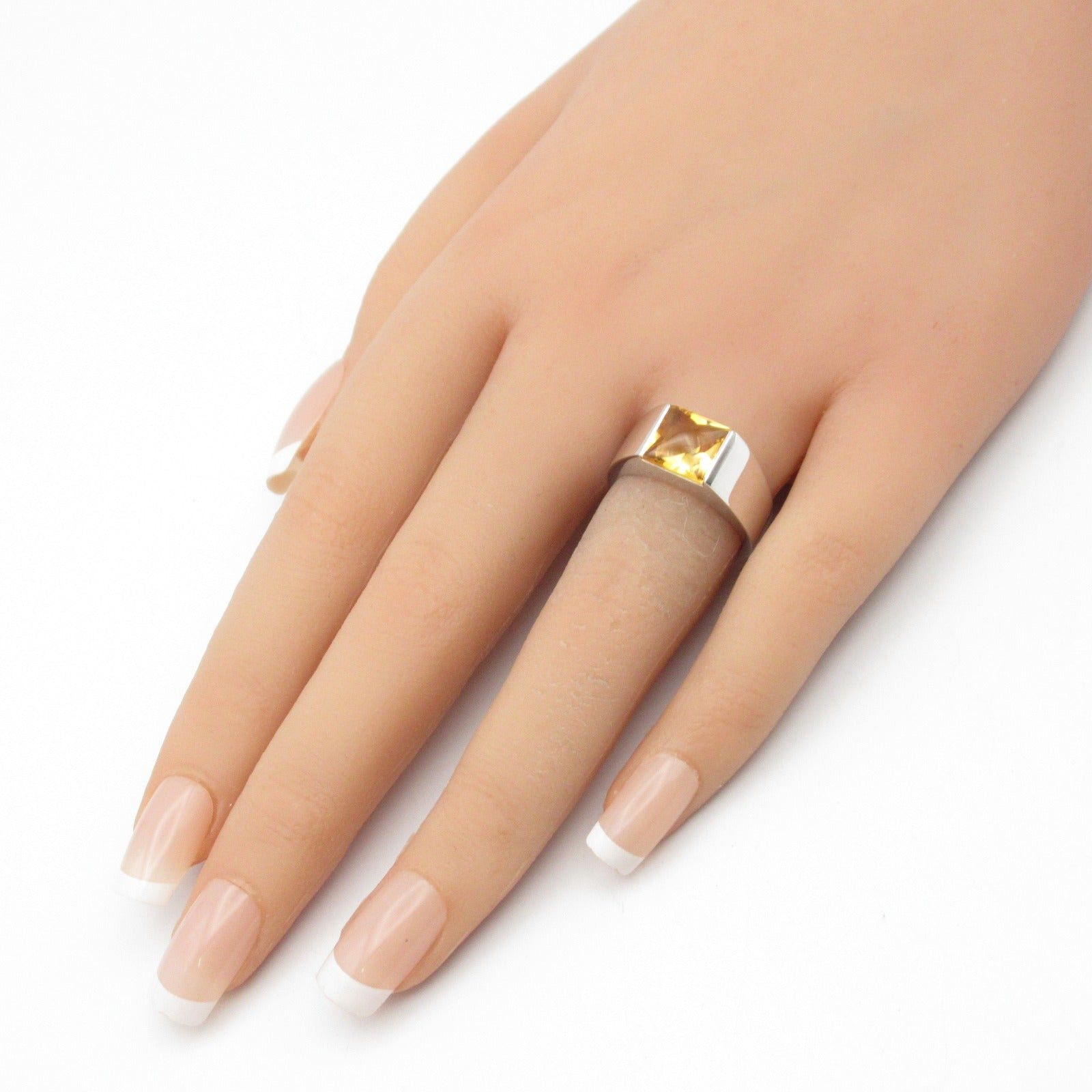 Cartier Cartier Tank Ring Citrine K18Wg (White Gold) Orange Size ONE SIZE - 7 Thumbnail