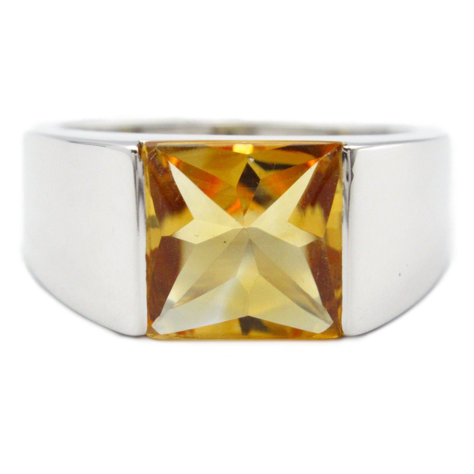 Cartier Cartier Tank Ring Citrine K18Wg (White Gold) Orange Size ONE SIZE - 2 Thumbnail