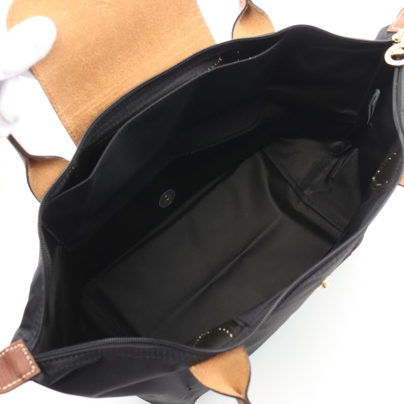 Longchamp Longchamp Le Pliage Original M Preage Handbag Tote Bag Canvas Leather Black Size ONE SIZE - 3 Thumbnail