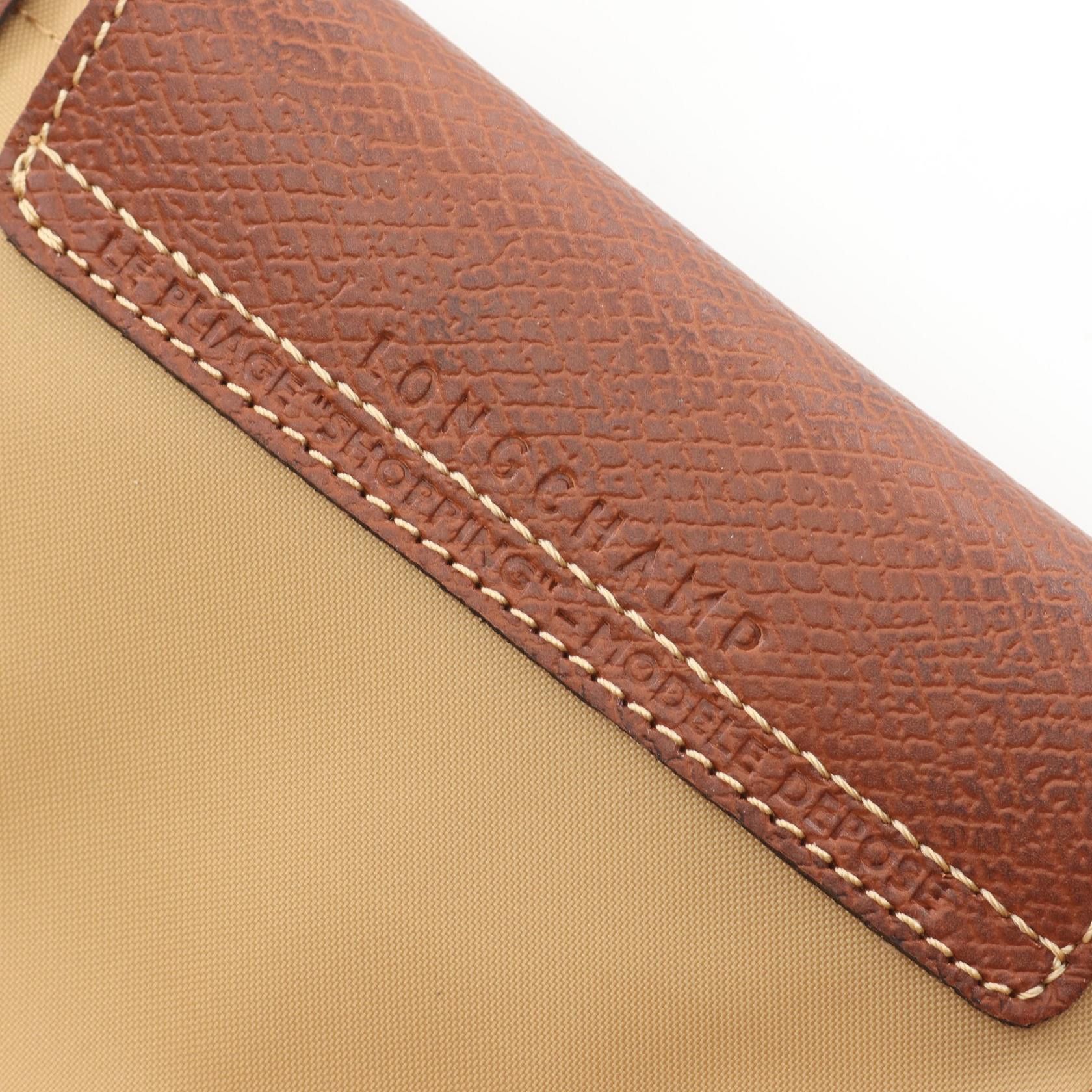 Longchamp Longchamp Le Pliage Original M Preage Handbag Tote Bag Canvas Leather Beige Brown Size ONE SIZE - 4 Thumbnail