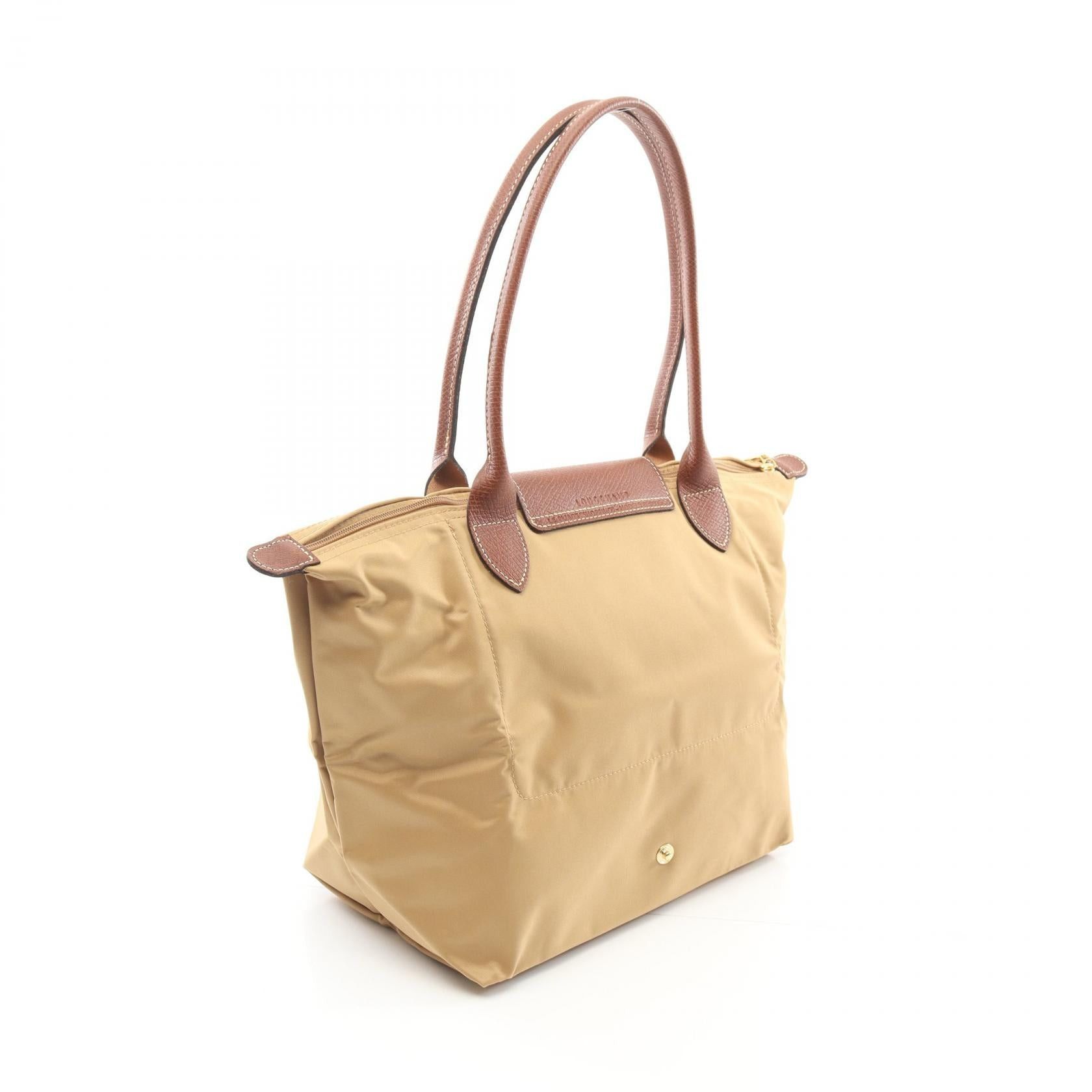 Longchamp Longchamp Le Pliage Original M Preage Handbag Tote Bag Canvas Leather Beige Brown Size ONE SIZE - 2 Thumbnail