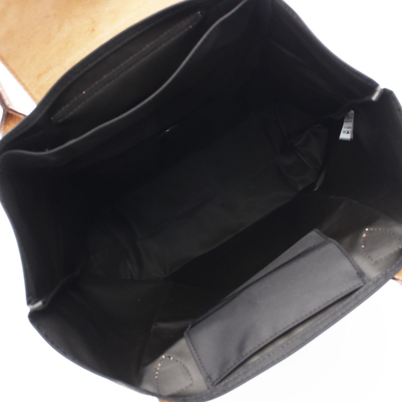 Longchamp Longchamp Le Preage Original M Shopping Bag Handbag Tote Fabric Leather Black Size ONE SIZE - 3 Thumbnail