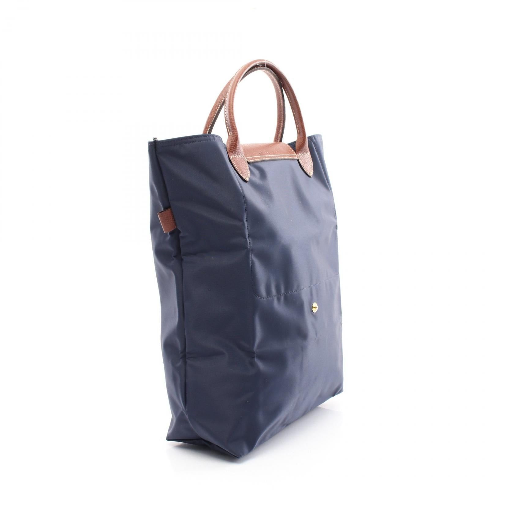 Longchamp Longchamp Le Preage Original M Shopping Bag Handbag Tote Fabric Leather Navy Size ONE SIZE - 2 Thumbnail