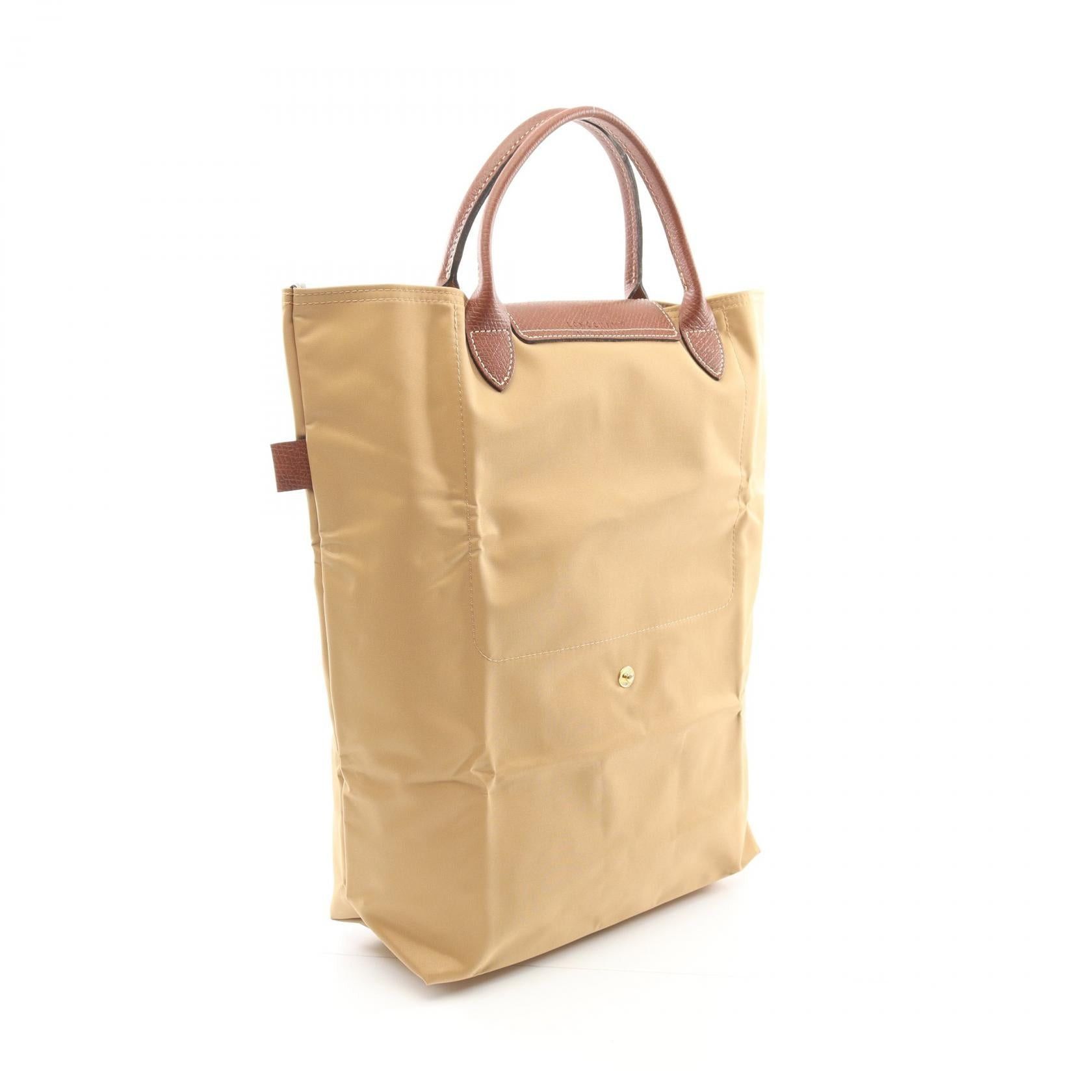 Longchamp Longchamp Le Preage Original M Shopping Bag Handbag Tote Fabric Leather Beige Brown Size ONE SIZE - 2 Thumbnail