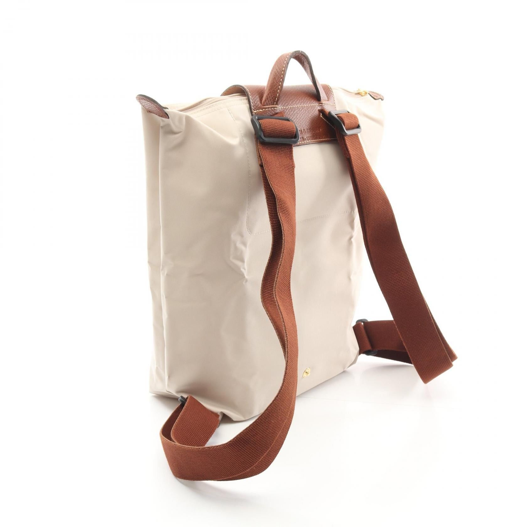 Longchamp Longchamp Le Preage Original M Backpack Rucksack Fabric Leather Beige Size ONE SIZE - 2 Thumbnail
