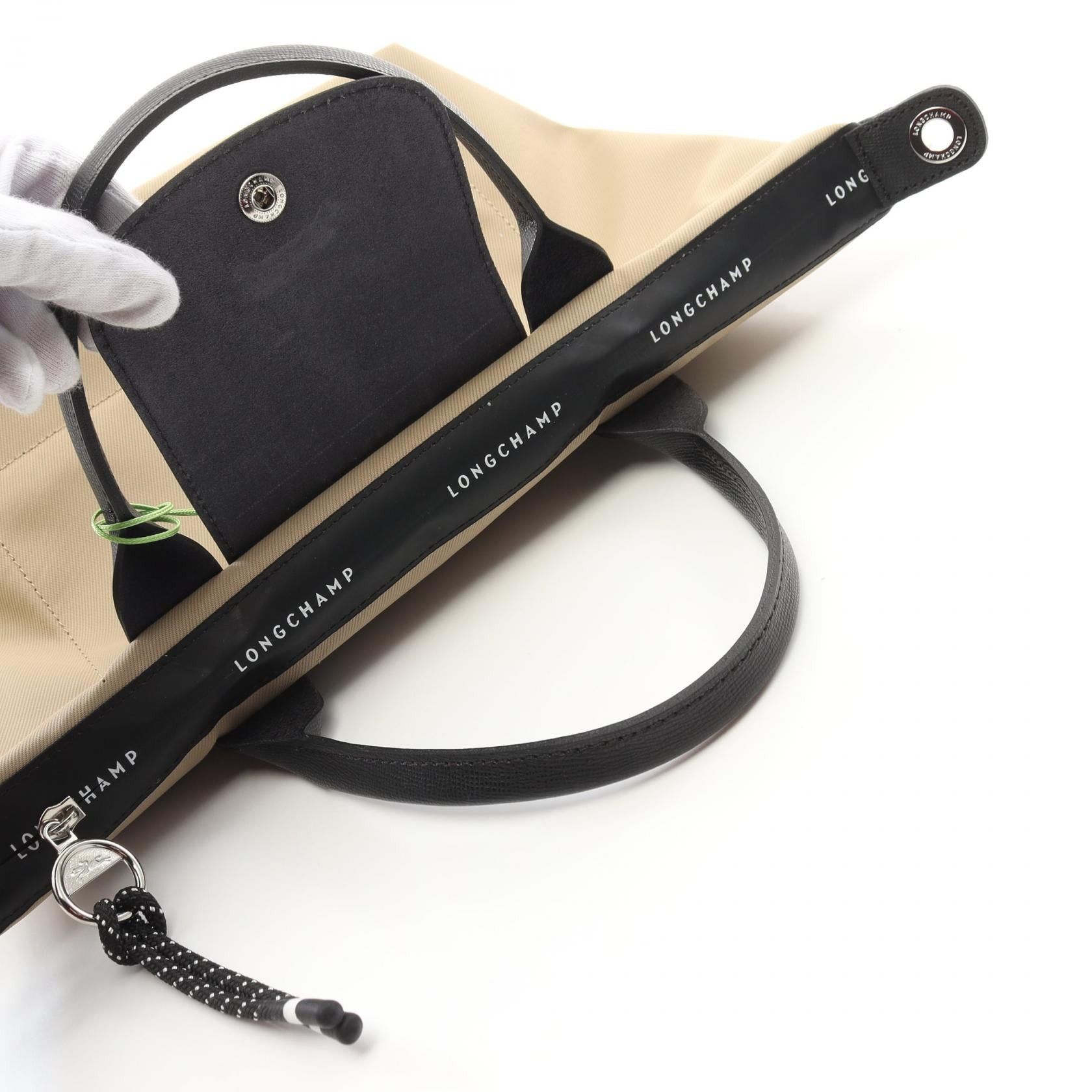 Longchamp Longchamp Le Preage Energy S Handbag Tote Bag Canvas Leather Beige Black Size ONE SIZE - 6 Thumbnail