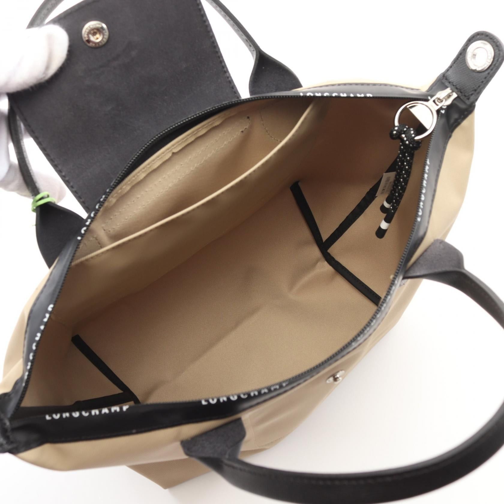 Longchamp Longchamp Le Preage Energy S Handbag Tote Bag Canvas Leather Beige Black Size ONE SIZE - 3 Thumbnail
