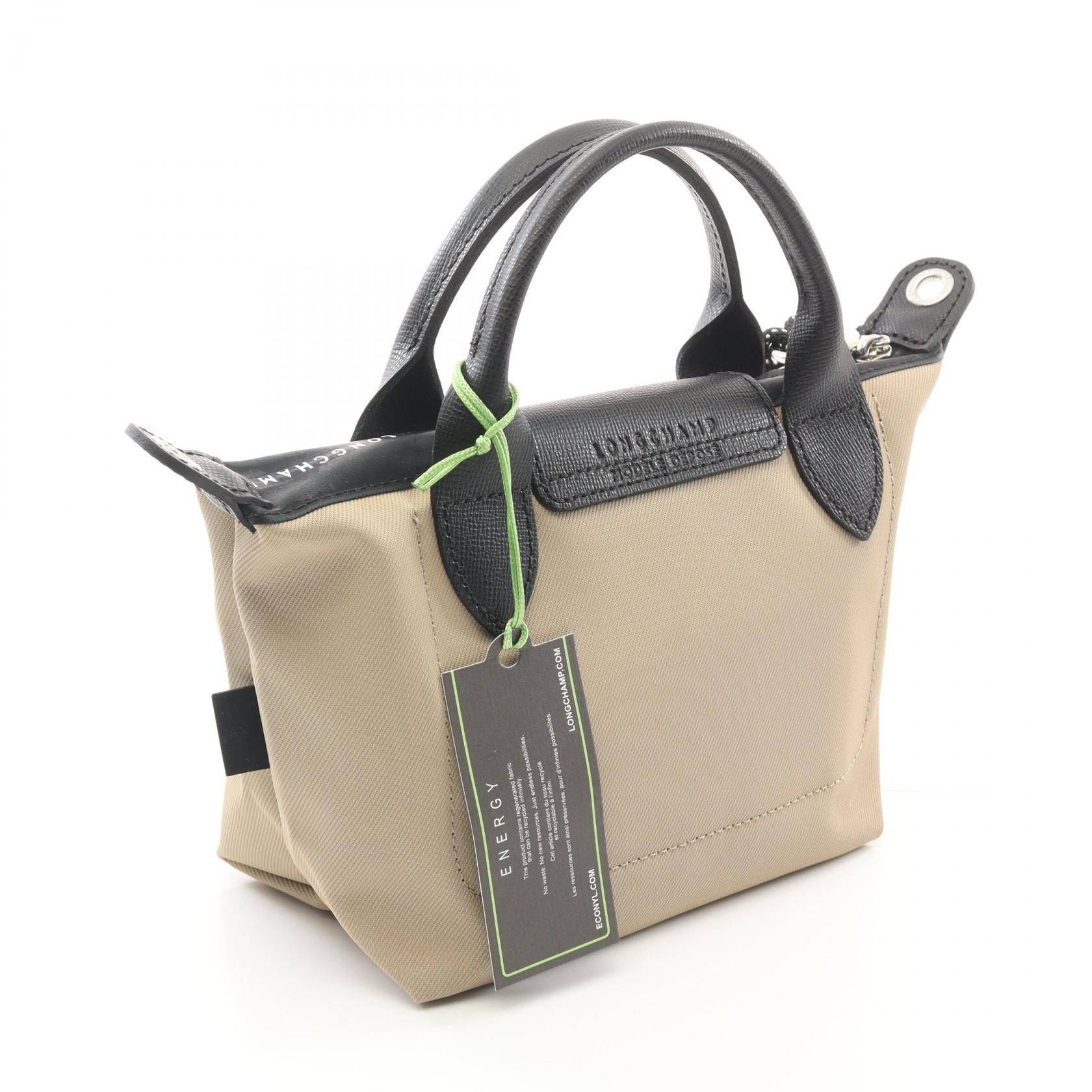 Longchamp Longchamp Le Preage Energy Xs Handbag Canvas Leather Beige Black Size ONE SIZE - 2 Thumbnail