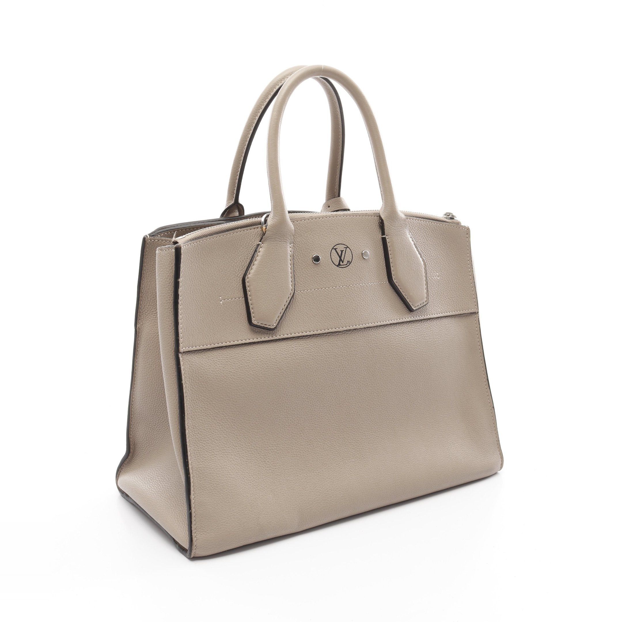 Louis Vuitton Louis Vuitton City Steamer Mm Carré Handbag Taurillon Leather Gray Beige Size ONE SIZE - 2 Thumbnail