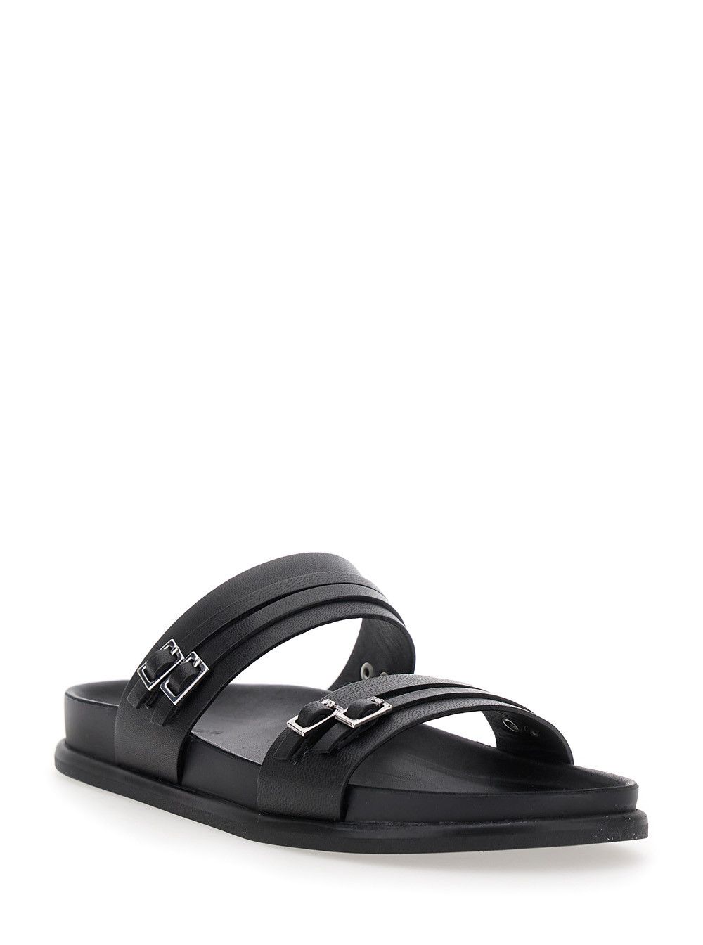 Vagabond 'Effie' Black Sandals with Two Buckle Closure in Leather Woman Size US 10 / IT 40 - 2 Thumbnail