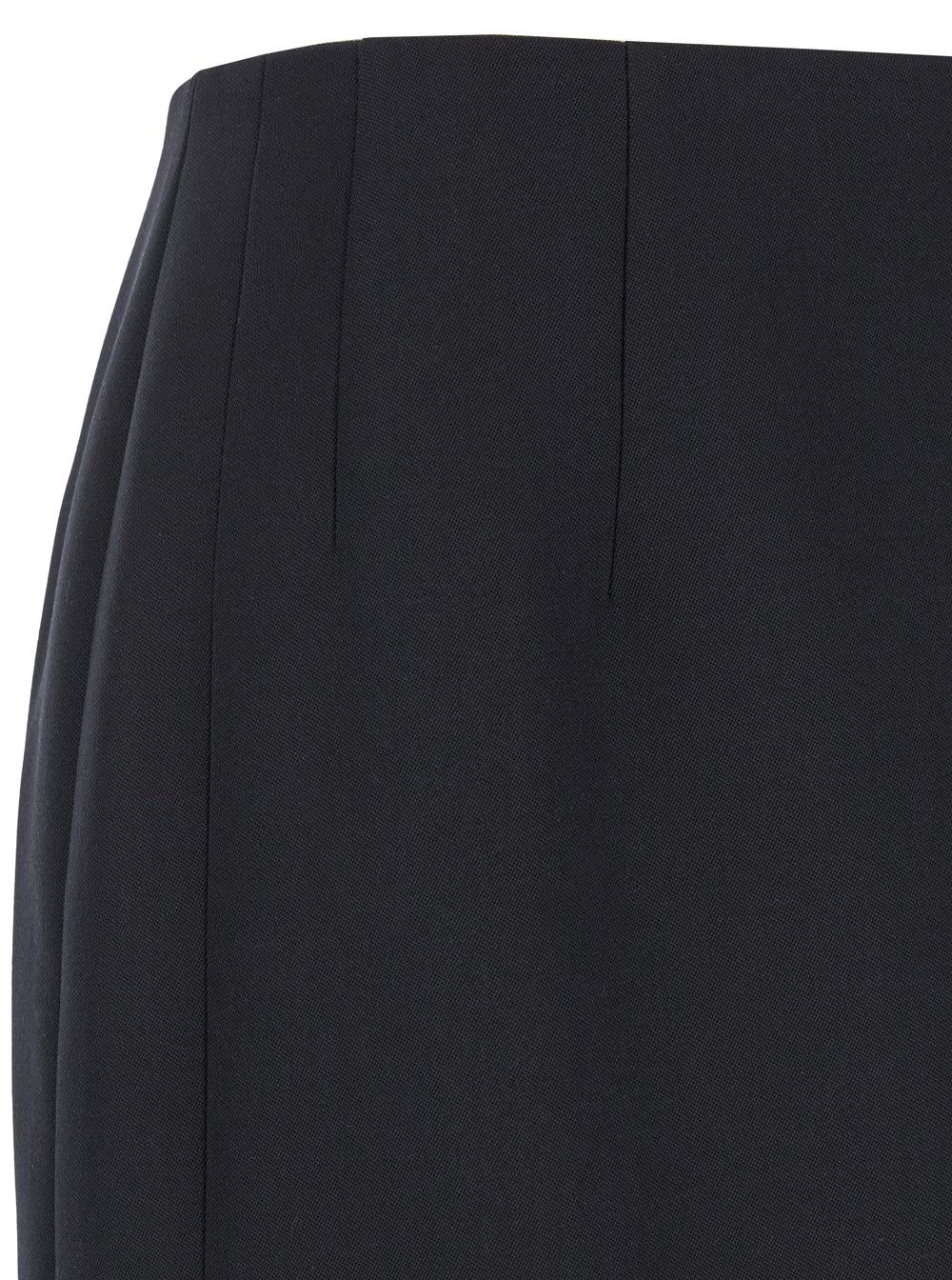 Valentino 'Grisaille' Black Midi Skirt with Side Splits in Wool Woman Size 30" / US 8 / IT 44 - 3 Thumbnail
