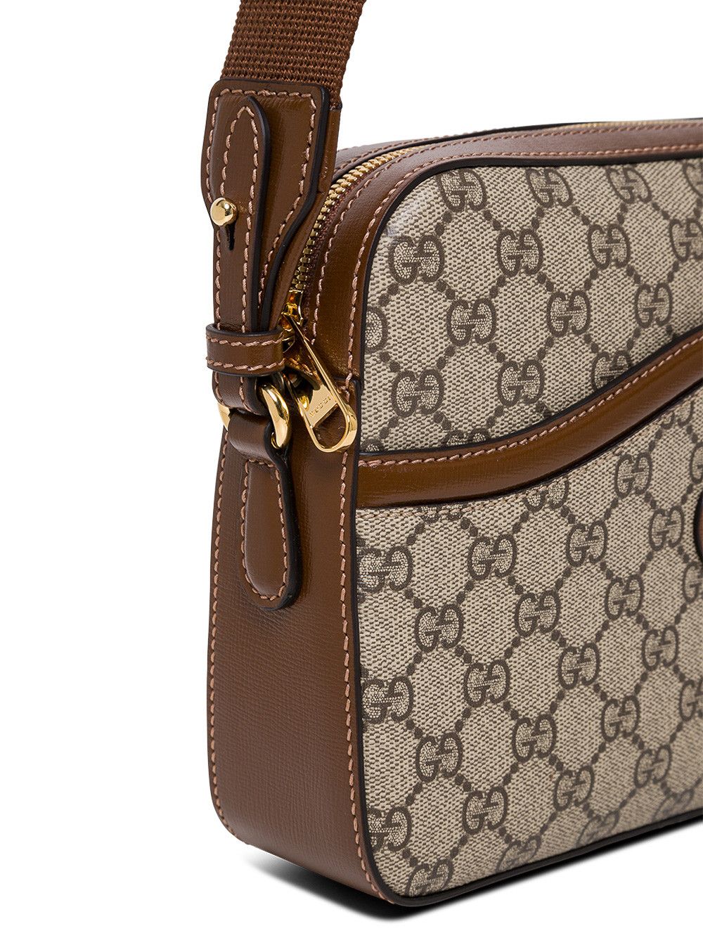 Gucci "GG Supreme" Beige Crossbody Bag with Logo Patch on Front Size ONE SIZE - 3 Thumbnail