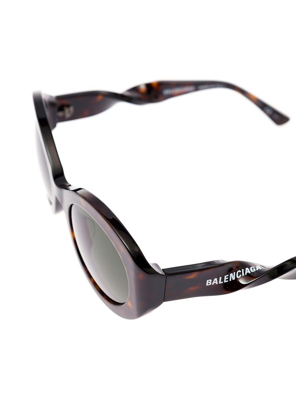 Balenciaga Balenciaga Woman's Twist Round Brown Acetate Sunglasses Size ONE SIZE - 3 Thumbnail