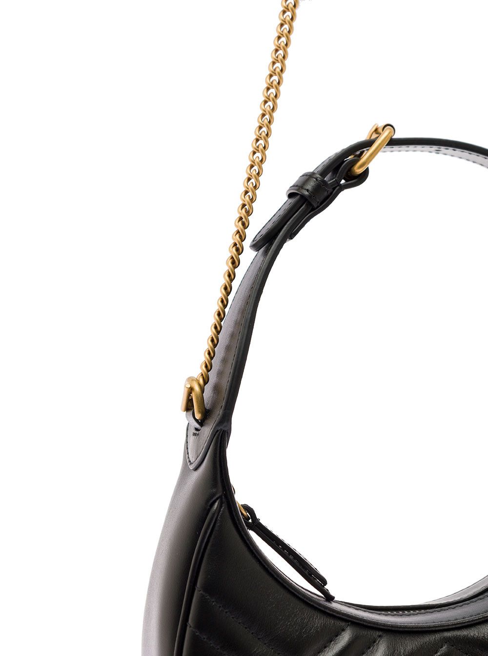 Gucci Black Shoulder Bag 'GG Marmont' in Chevron Leather for Women Size ONE SIZE - 3 Thumbnail