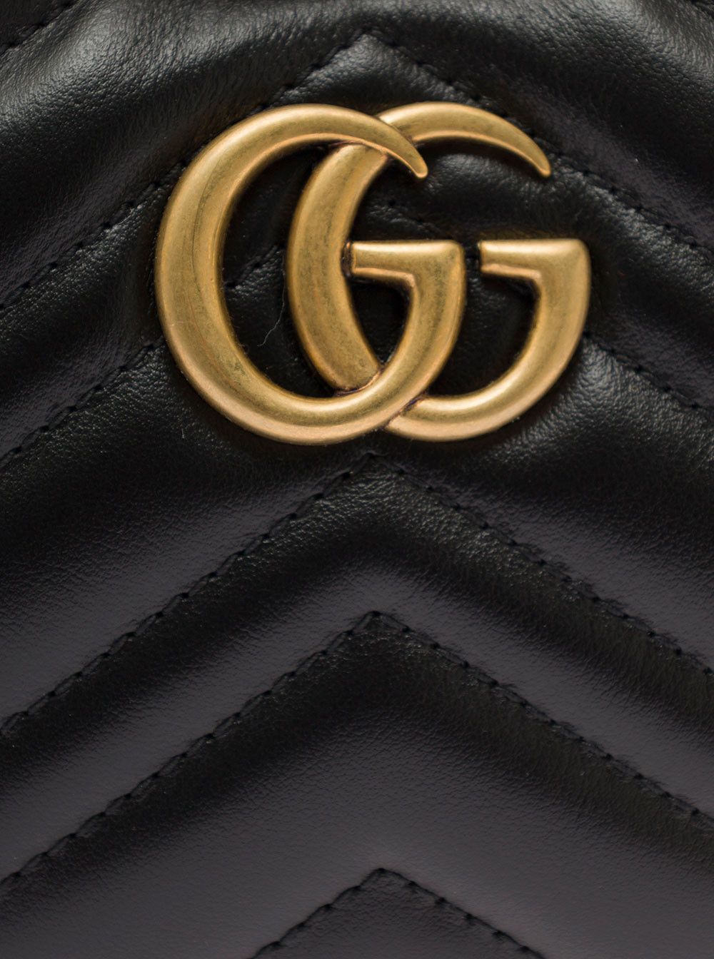Gucci Black Shoulder Bag 'GG Marmont' in Chevron Leather for Women Size ONE SIZE - 4 Thumbnail