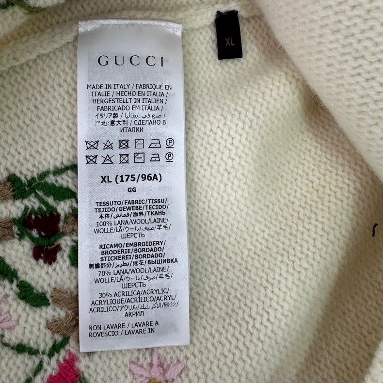 Gucci Gucci Cream Embroidered Sweater with Lantern Sleeves-dmc Size US XL / EU 56 / 4 - 6 Thumbnail