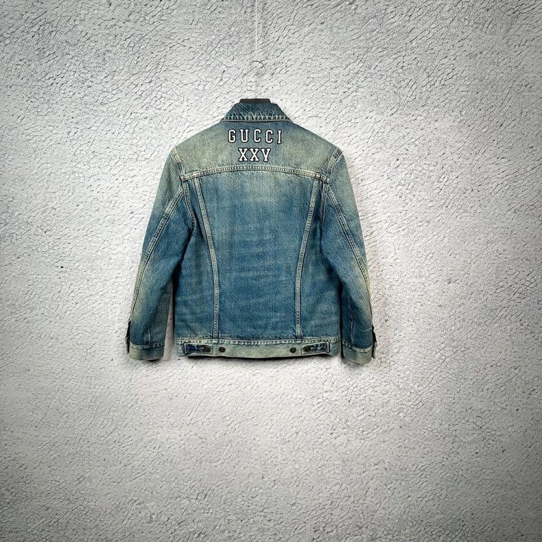 Gucci Gucci Letter Print Denim Jacket-dmc Size US M / EU 48-50 / 2 - 2 Thumbnail