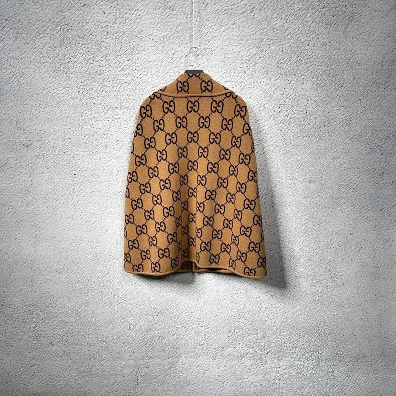 Gucci New Gucci GG Pattern Wool Cape-dmc Size US XS / EU 42 / 0 - 2 Thumbnail
