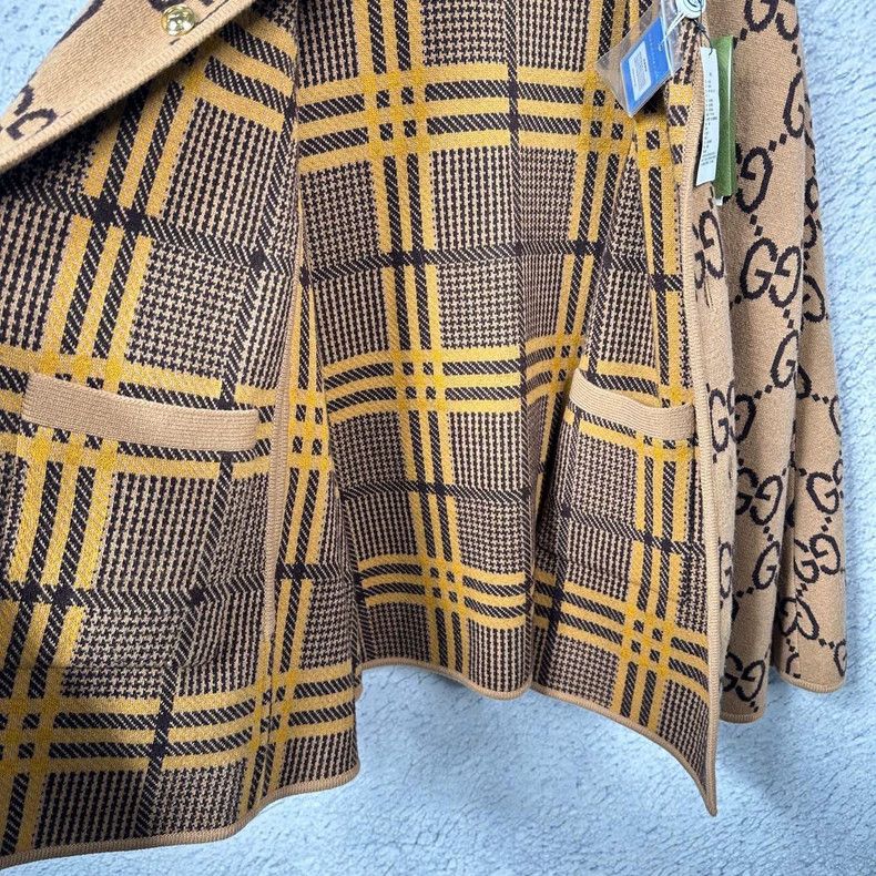 Gucci New Gucci GG Pattern Wool Cape-dmc Size US XS / EU 42 / 0 - 5 Thumbnail