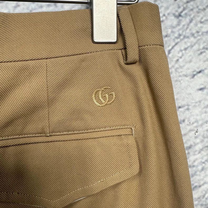 Gucci Brown Casual Straight Leg Pants with Logo-dmc Size US 31 - 3 Thumbnail