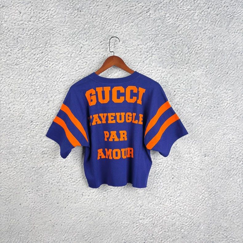 Gucci Gucci Blue Short Sleeve Logo Tee-dmc Size US XS / EU 42 / 0 - 2 Thumbnail