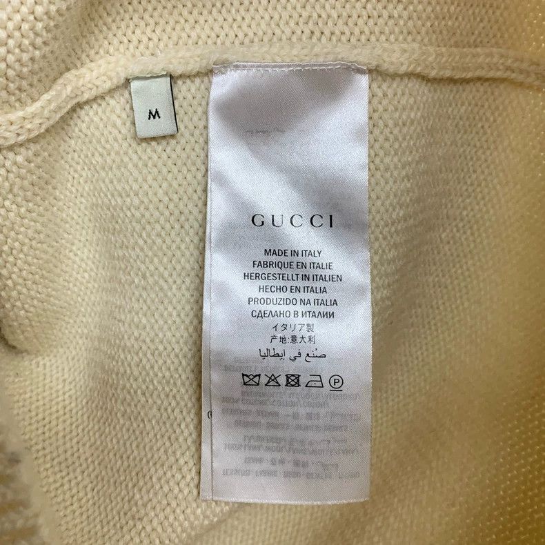 Gucci Gucci Beige V-Neck Knit Sweater with Embroidery-dmc Size US M / EU 48-50 / 2 - 4 Thumbnail